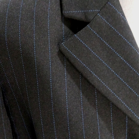 Jones Wear Suit. Sz 12 Black W/ Blue Pin Stripe Blazer, 3 button - Picture 5 of 11